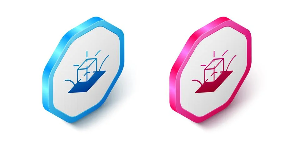 Isometric 3d modeling icon isolated on white background. Augmented reality or Stock Illustration