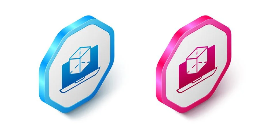 Isometric 3d modeling icon isolated on white background. Augmented reality or Stock Illustration