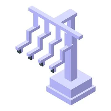 Isometric 3d optical illusion of impossible stairs Illustrazione stock