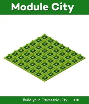 Isometric 3d park with a green Illustrazione stock