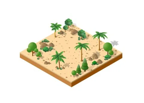 Isometric 3D park Illustrazione stock
