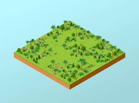 Isometric 3D park Ilustración de archivo