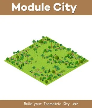 Isometric 3D park Ilustração Stock