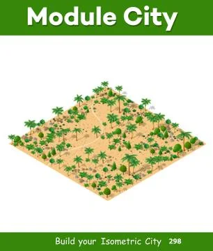 Isometric 3D park Ilustração Stock