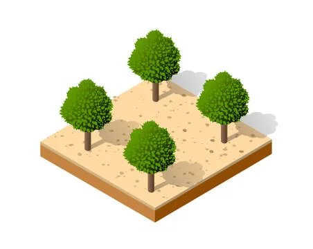 Isometric 3D park Ilustración de archivo