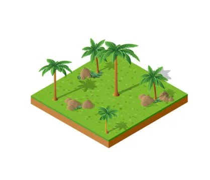 Isometric 3D park Ilustración de archivo
