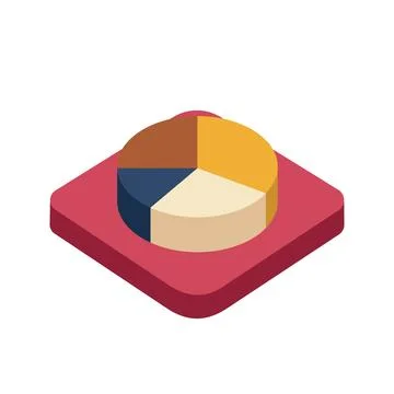 Isometric 3D Pie Chart Icon for Business Data Visualization and Analytics o.. Stock Illustration