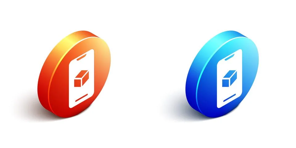 Isometric 3D printer software icon isolated on white background. 3d printing Stockillustratie