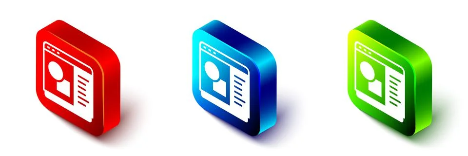 Isometric 3D printer software icon isolated on white background. 3d printing Illustrazione stock