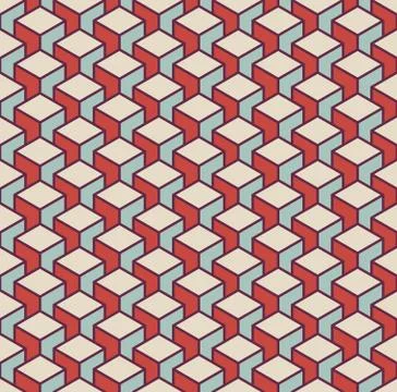 Isometric 3d retro cube pattern background 스톡 일러스트