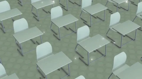 Isometric 3D School Desks Pattern for Modern Education and E-Learning Concept Stockbeeldmateriaal 330786790