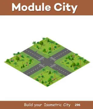 Isometric 3D set park Stock Illustration