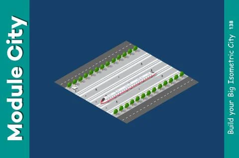 Isometric 3D transport train Stock Illustration