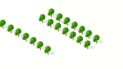 Isometric 3d trees forest camping nature elements Stock Footage 170897314