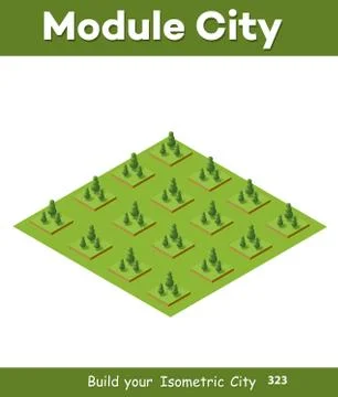 Isometric 3d trees forest Illustrazione stock