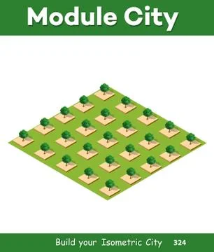 Isometric 3d trees forest イラスト素材