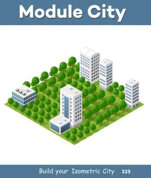 Isometric 3d trees forest Illustrazione stock