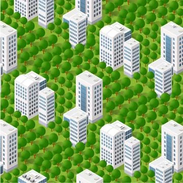 Isometric 3d Trees Forest 스톡 일러스트