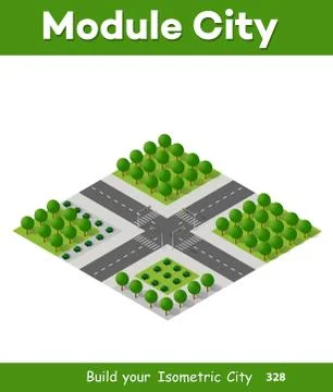 Isometric 3d trees forest Stock Illustration