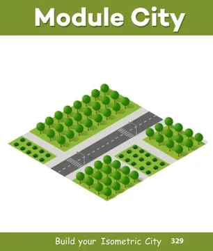 Isometric 3d trees forest Illustrazione stock