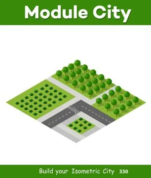Isometric 3d trees forest Illustrazione stock