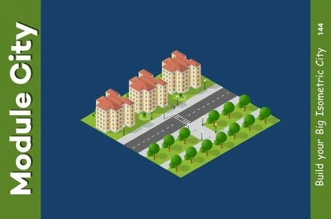 Isometric 3d trees forest Illustrazione stock