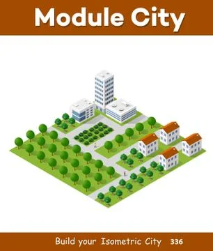 Isometric 3d Trees Forest Illustrazione stock