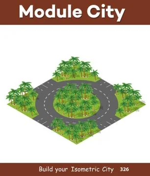 Isometric 3d Trees Forest Nature Illustrazione stock