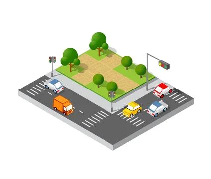 Isometric 3d trees Illustrazione stock