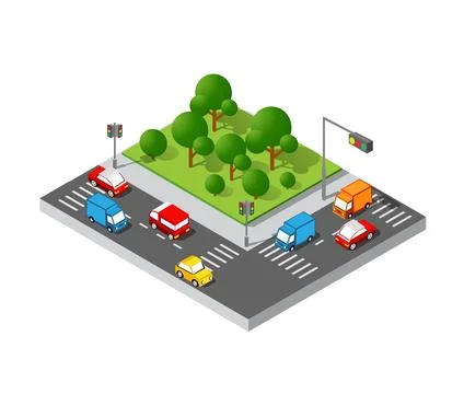Isometric 3d trees イラスト素材