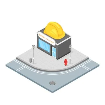 Isometric 3d vector hardware store. Stock Illustration