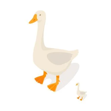Isometric 3d vector illustration of farm goose Illustrazione stock