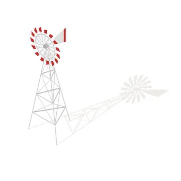 Isometric 3d vector illustration of farm windmill. Stock Illustration