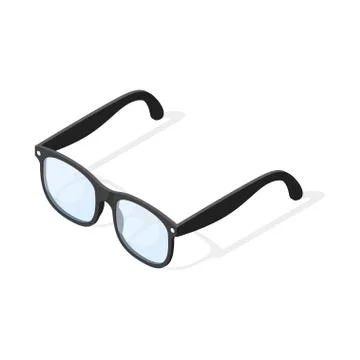 Isometric 3d vector illustration of hipster glasses. Stock Illustration