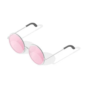 Isometric 3d vector illustration of round glasses. Stock Illustration
