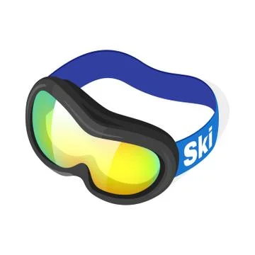 Isometric 3d vector illustration of snow goggles. Stock Illustration