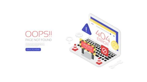 Isometric 404 error Stock Illustration