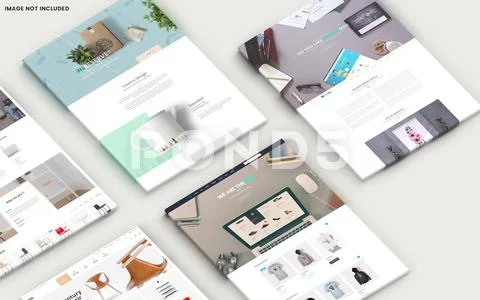 Isometric A4 Mockup 3 PSD Template