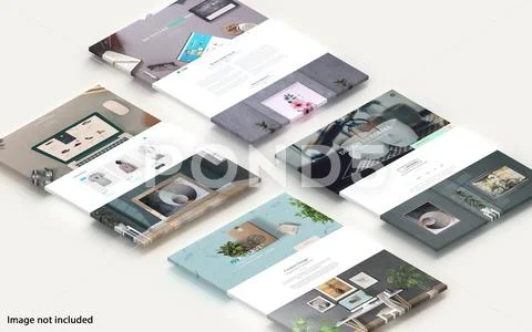 Isometric A4 Mockup 6 PSD Template