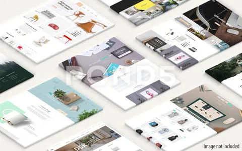 Isometric A4 Mockup 9 PSD Template