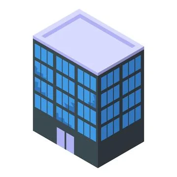 Isometric abandoned office building with broken windows Ilustración de archivo