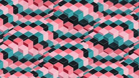 Isometric Abstract Maze with Deep Illusion Loop Stock-Footage 344958232