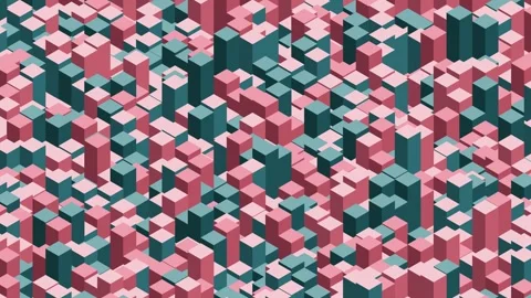 Isometric Abstract Maze with Rising 3D Pillars Loop Видео 344958227