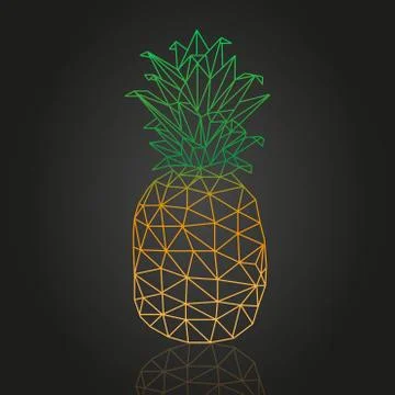 Isometric abstract pineapple vector design Illustrazione stock