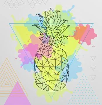 Isometric abstract pineapple vector design Stock Illustration