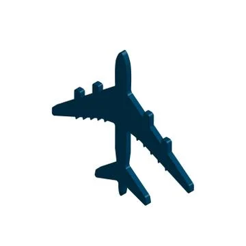 Isometric of airplane flight vector icon. Illustrator. Stock Illustration