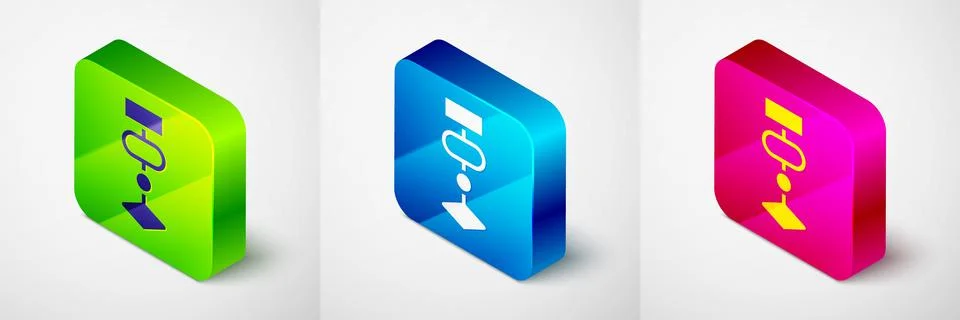 Isometric Algorithm icon isolated on grey background. Algorithm symbol design Stock Illustration