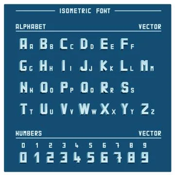 Isometric alphabet and numbers Stock Illustration