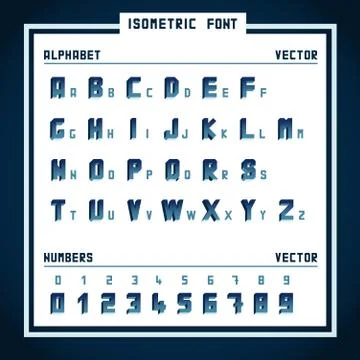 Isometric alphabet and numbers Stock Illustration