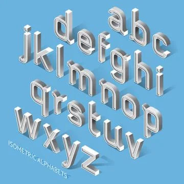 Isometric Alphabets. Vector Illustration. Illustrazione stock